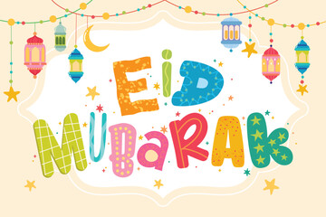 A Modern Festive Eid Illustration