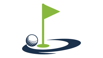 Golf hole with flag and ball