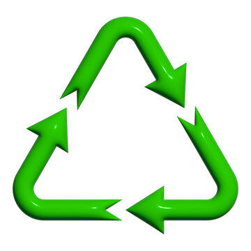 Green arrows recycle symbool isolated on white background