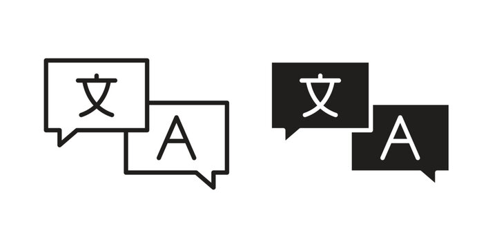 Language icon suitable. Simple outline and solid style icon EPS10