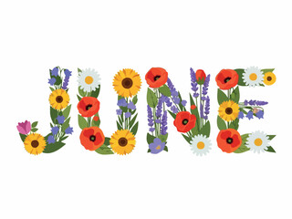 Floral June A Vibrant Summer Month Adorned with Blossoming Flowers and Greenery for Celebration