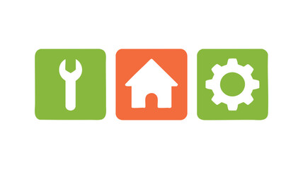 Home maintenance tools icon set