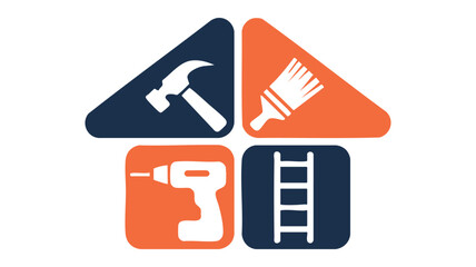 Home renovation tools icon set