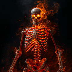 human skull and skeleton