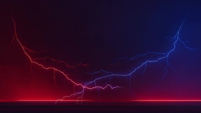 Abstract lightning strikes across a dark gradient background with copy space