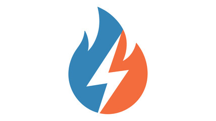 Dynamic lightning flame logo design