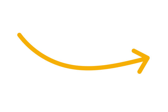 Curved yellow arrow pointing right