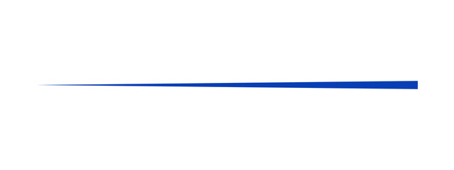 Minimal blue tapered horizontal line element for divider, underline and separator design © Pixrow