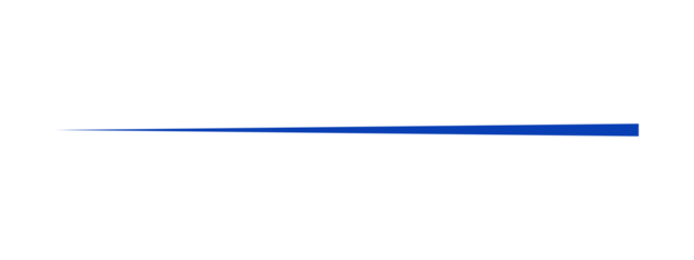 Minimal blue tapered horizontal line element for divider, underline and separator design