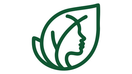 Natural beauty silhouette in leaf shape