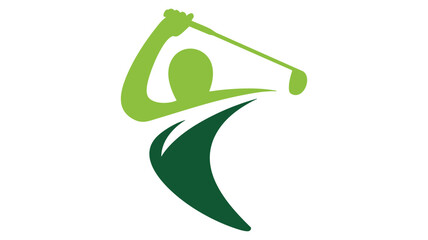 Dynamic golfer swinging vector illustration
