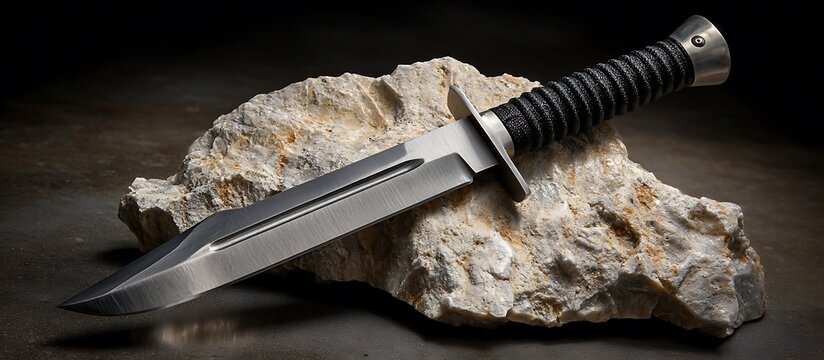 decent black color knife background with perfect stone binding on the background abstract new art design for the black knife wallpaper 