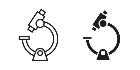 Fototapeta premium Microscope icon suitable. Simple outline and solid style icon EPS10