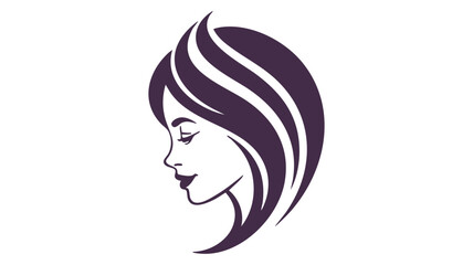 Stylized woman profile silhouette