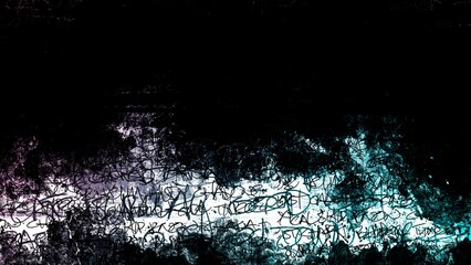 Abstract texture with purple and teal gradient in dark lighting on rough surface for digital art.