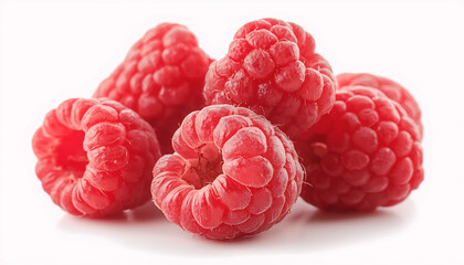 raspberries isolated on white background