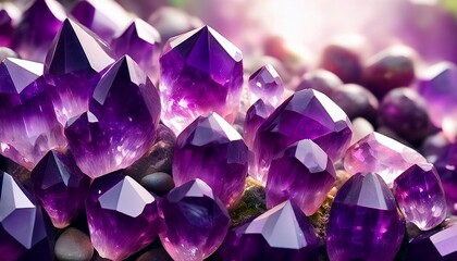 Amethyst Garnet Crystals Burgundy Gemstone Mineral Crystals In The Natural Environment Texture Of Precious And Semiprecious Stones Colored Shiny Surface Of Precious Stones