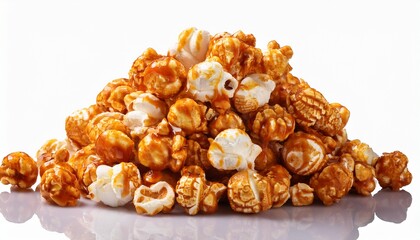 Pile Of Delicious Caramel Popcorn Isolated On Transparent Background