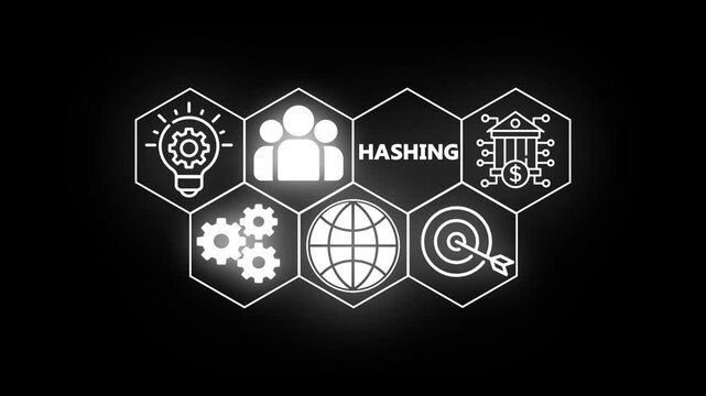 hashing ,Business, technology, internet and networking concept,decentralized financial system.