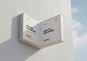 Double Sign on Wall Mockup