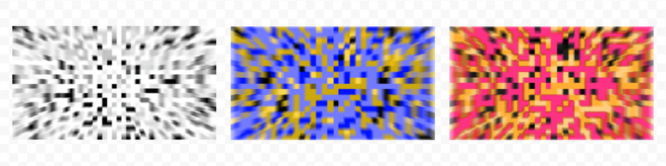 Skin toned pixel pattern on transparent background with checkered censor blur for privacy protection.