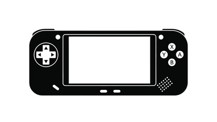 Fototapeta premium a black and white illustration of a handheld gaming console with buttons