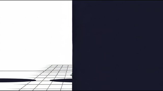 Animation demonstrating a person with a prosthetic leg walking in a digital environment with grid