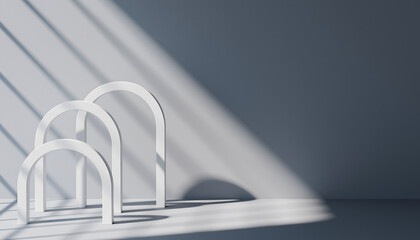 minimalist white chair with a distinctive white arch in the middle, emphasizing simplicity and elegance.