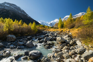 Fluss Ova Morteratsch Piz Bernina
