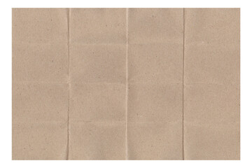 Folded Brown Kraft Paper Texture with Geometric Grid Creases