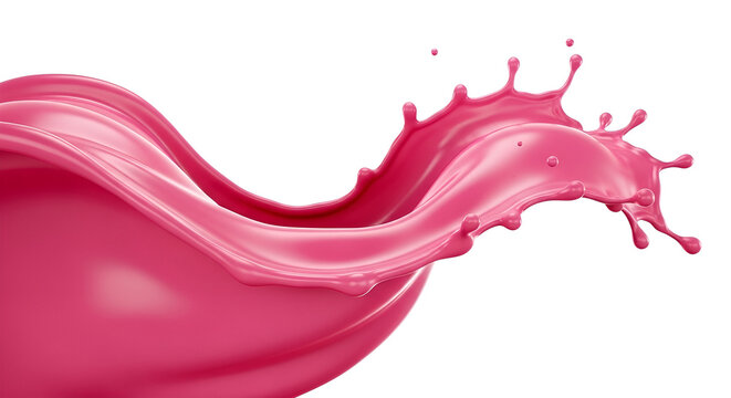 Dynamic pink liquid splash with glossy texture creating an energetic wave - Powered by Adobe