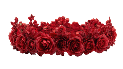 A red flower crown with red roses