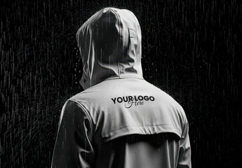 Rain Coat Logo Message Branding Mockup