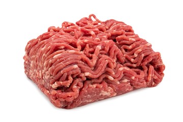 Obraz premium Title: Raw ground beef mince meat isolated on white background fresh ingredient for cooking and recipe preparation 