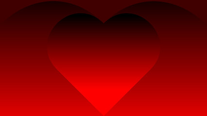 Abstract Red Heart Shape Background with Smooth Gradient