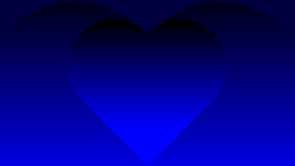 Abstract Blue Heart Shape Background with Smooth Gradient
