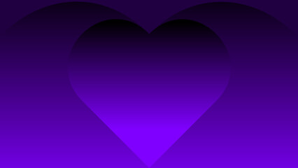 Abstract Purple Heart Shape Background with Smooth Gradient