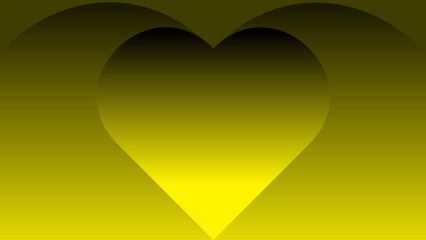 Abstract Yellow Heart Shape Background with Smooth Gradient