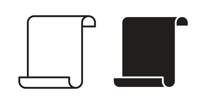 Scroll icon suitable. Simple outline and solid style icon EPS10