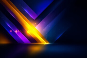 Colorful abstract design with a blue background and yellow and purple stripes. The design is made up of squares