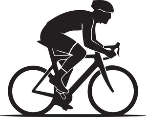 Obraz premium Cyclist riding a bicycle in a dynamic pose captured from a side viewpoint with eps file reference