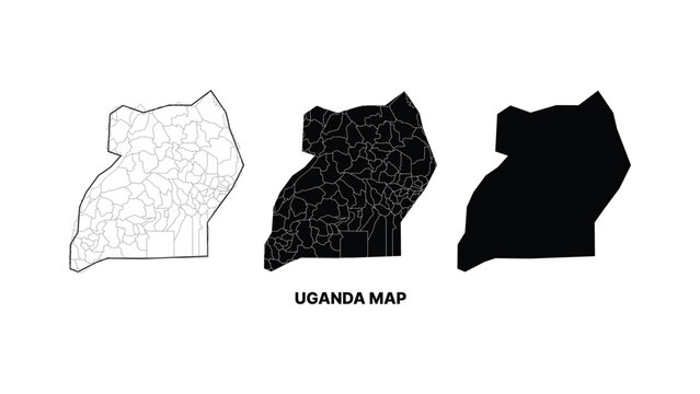Uganda map vector illustration
