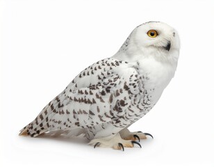 snowy owl isolated on white background
