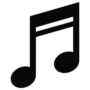 A large eighth note musical symbol in black color  music notation