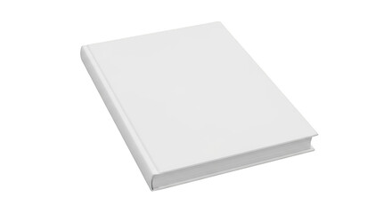 Blank white hardcover book mockup for design presentations isolated on transparent background
