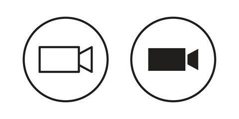 Video call icon suitable. Simple outline and solid style icon EPS10
