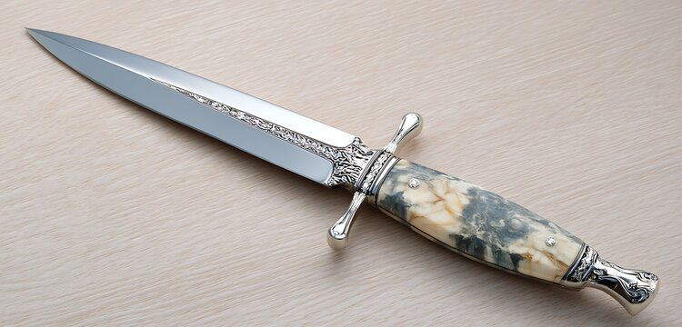 bladed knife strucyure background with stainless steel abstrat background with asbtract new art and black blade installed in it 
