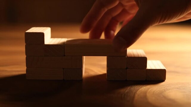 Building blocks on wood.