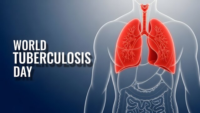 Human lungs highlighted to raise awareness about tuberculosis on world tuberculosis day - Powered by Adobe