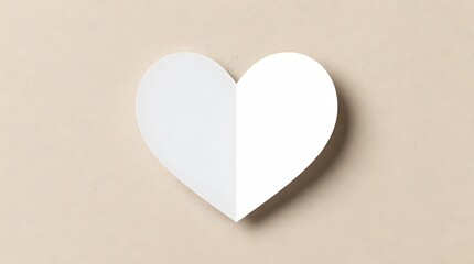 Fototapeta premium A white heart-shaped object on a beige surface viewed from directly above piclumen-1768929974233.jpg